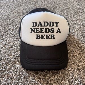 Black and White Trucker Hat with Bold Text